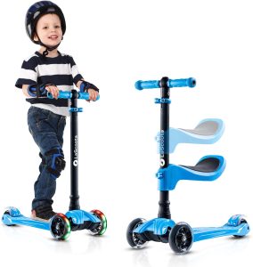 Lascoota 2-in-1 Kick Scooter with Seat