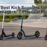 Three unbranded teen kick scooters for school, cruising, and stunt riding