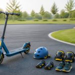 Electric scooter age readiness helmet and safety gear