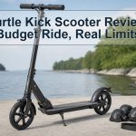 Unbranded folding big-wheel kick scooter with front suspension and carry strap