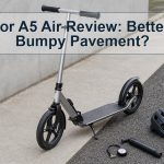 Unbranded folding big-wheel kick scooter with tire gauge and safety gear