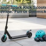Unbranded lightweight folding kick scooter with helmet and protective pads